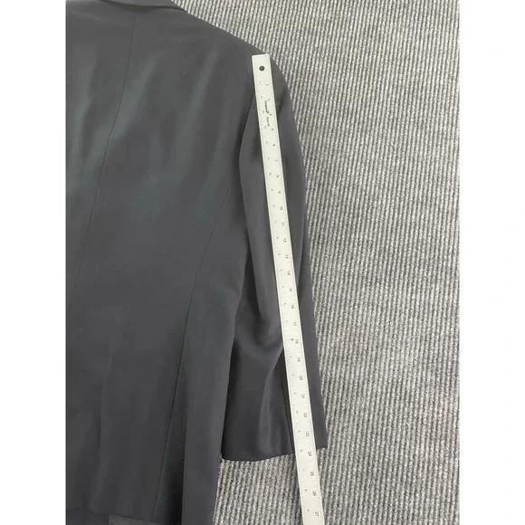 Armani Collezioni Suit Jacket 40 R Black Solid Designer Premium Luxury Italy
